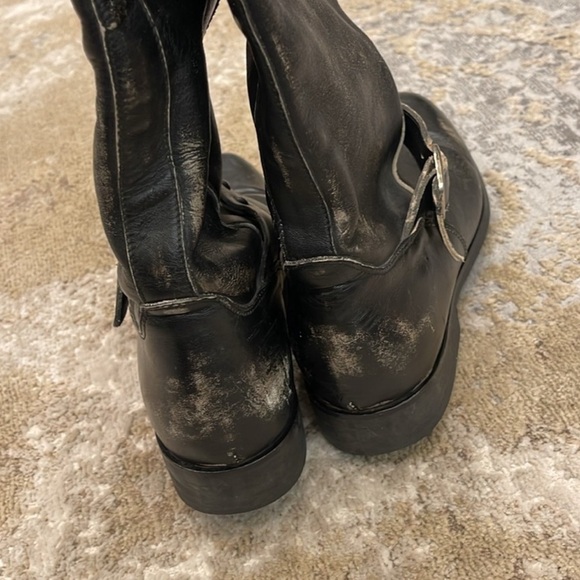 Golden Goose Black Distressed Studded
Buckle Knee High Riding Boots Size 36 - Picture 11 of 13